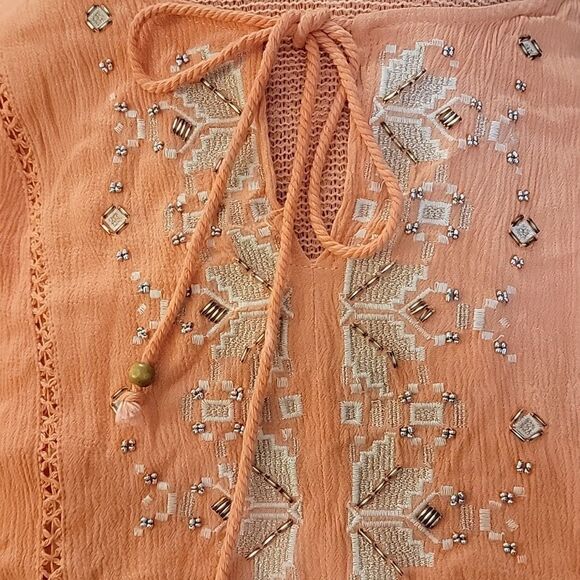 MISS ME Coral Embroidered Boho Dress - Picture 4 of 5